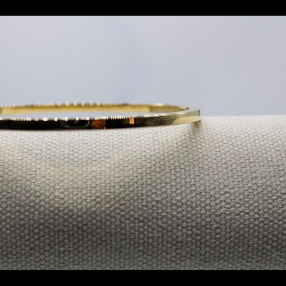 14k Gold Slip on Squared Bangle - Picture 13 of 14